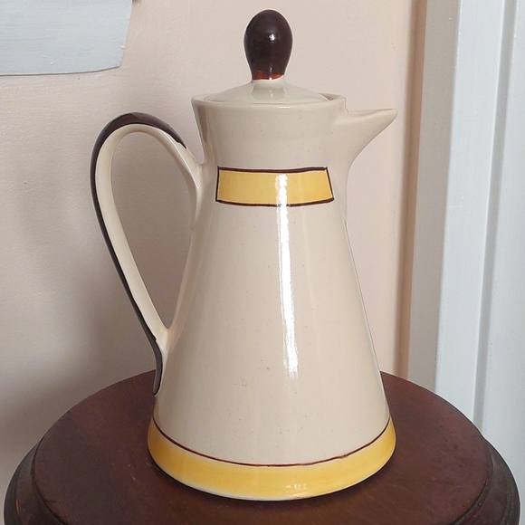 Vintage Chocolate Pot Tulip Slip Ware Hand Painted 1940s-50s - Picture 4 of 6